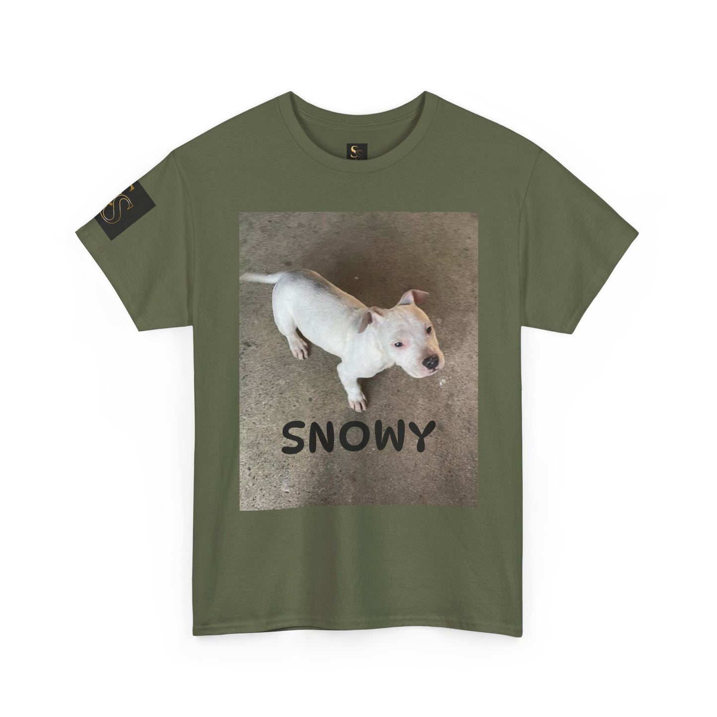 Snowy Dog Lover Unisex Heavy Cotton Tee, Cute Pet Tee, Animal Lover Gift, Dog Shirt, Casual Wear, Gift for Dog Owners