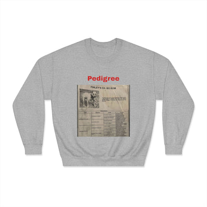 Pedigree History Crewneck Sweatshirt — Vintage Dog Pedigree Print