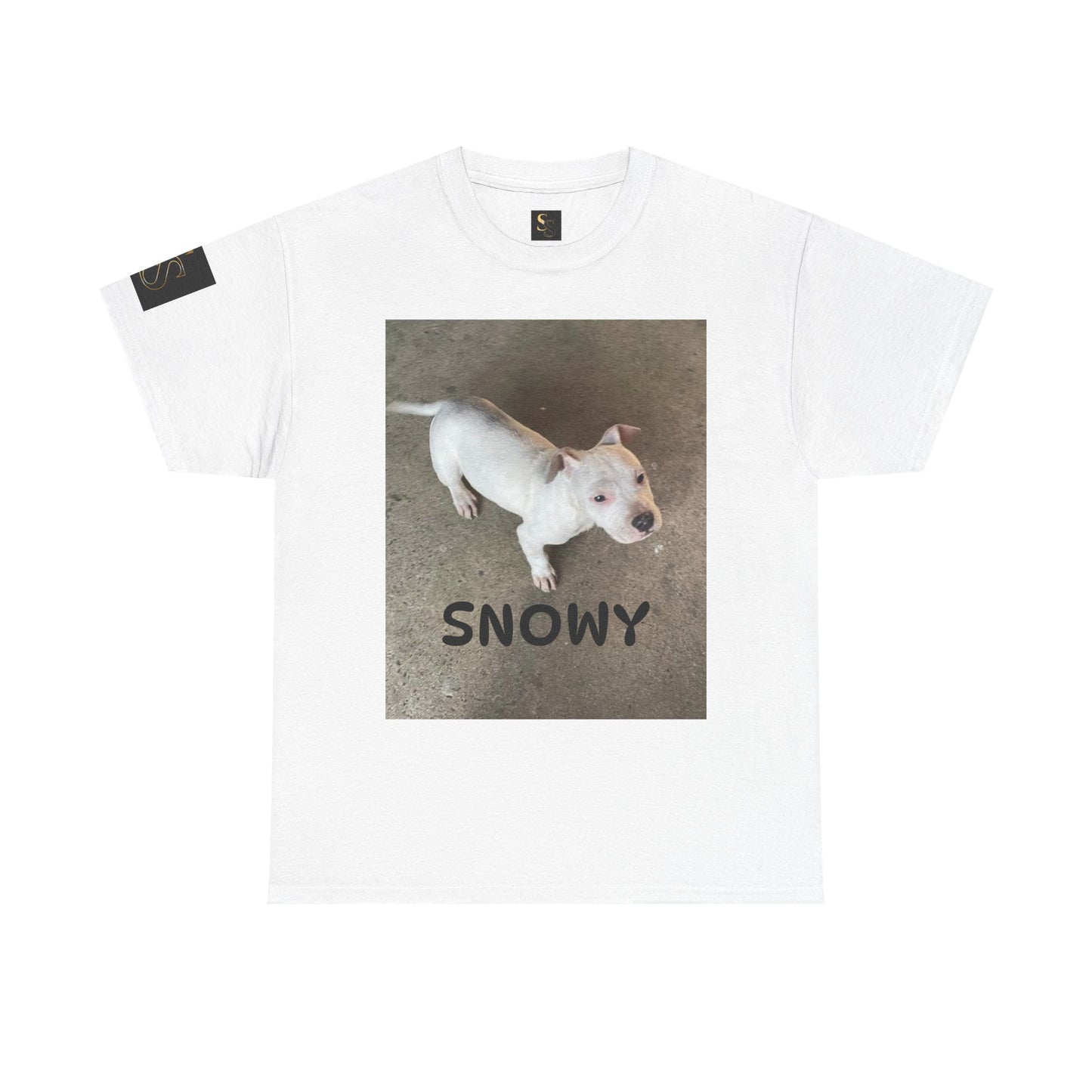 Snowy Dog Lover Unisex Heavy Cotton Tee, Cute Pet Tee, Animal Lover Gift, Dog Shirt, Casual Wear, Gift for Dog Owners