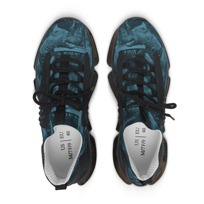Blue Trendy Dog Women's Mesh Sneakers with Unique Artistic Design