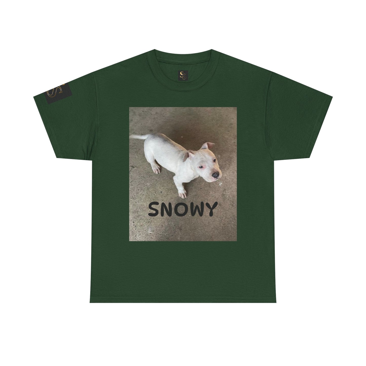 Snowy Dog Lover Unisex Heavy Cotton Tee, Cute Pet Tee, Animal Lover Gift, Dog Shirt, Casual Wear, Gift for Dog Owners