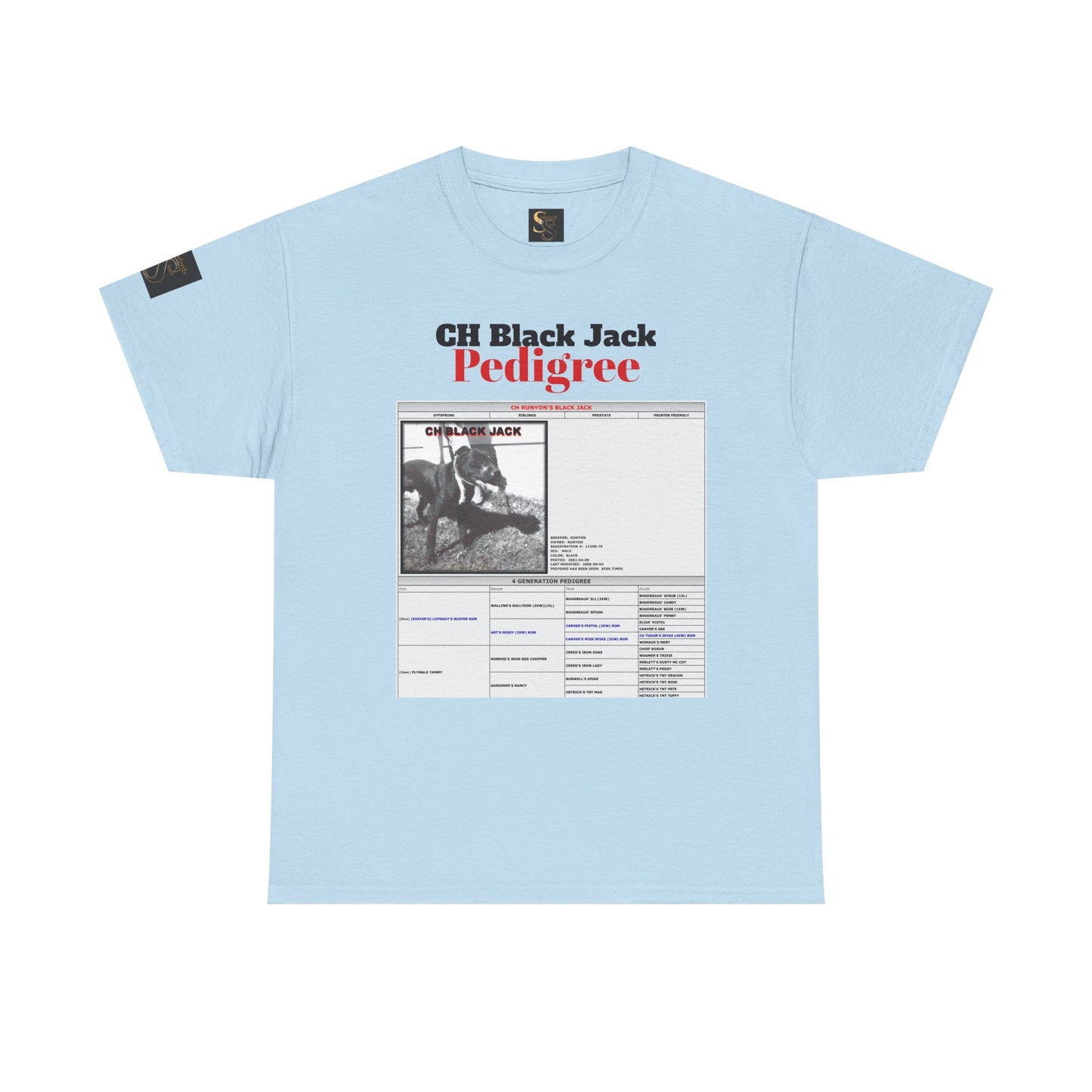 T-Shirt — "CH Black Jack" Pedigree Graphic Tee (Know Your History)