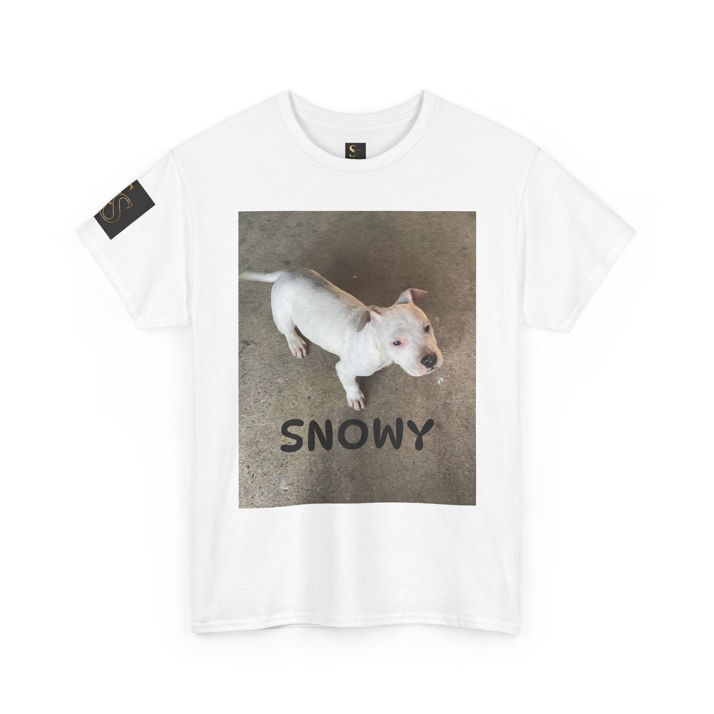 Snowy Dog Lover Unisex Heavy Cotton Tee, Cute Pet Tee, Animal Lover Gift, Dog Shirt, Casual Wear, Gift for Dog Owners