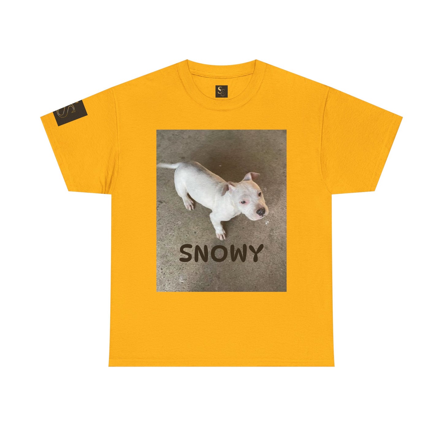 Snowy Dog Lover Unisex Heavy Cotton Tee, Cute Pet Tee, Animal Lover Gift, Dog Shirt, Casual Wear, Gift for Dog Owners