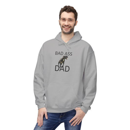 Badass Dad Hoodie — Graphic Father’s Day Pullover with Dog Silhouette