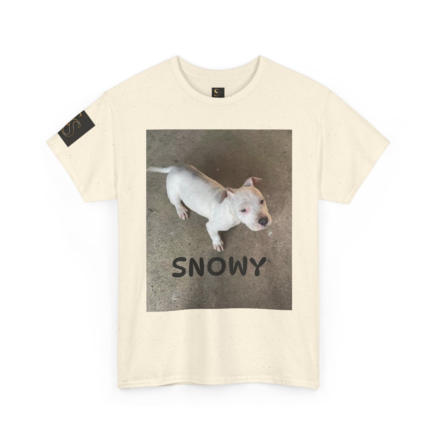 Snowy Dog Lover Unisex Heavy Cotton Tee, Cute Pet Tee, Animal Lover Gift, Dog Shirt, Casual Wear, Gift for Dog Owners