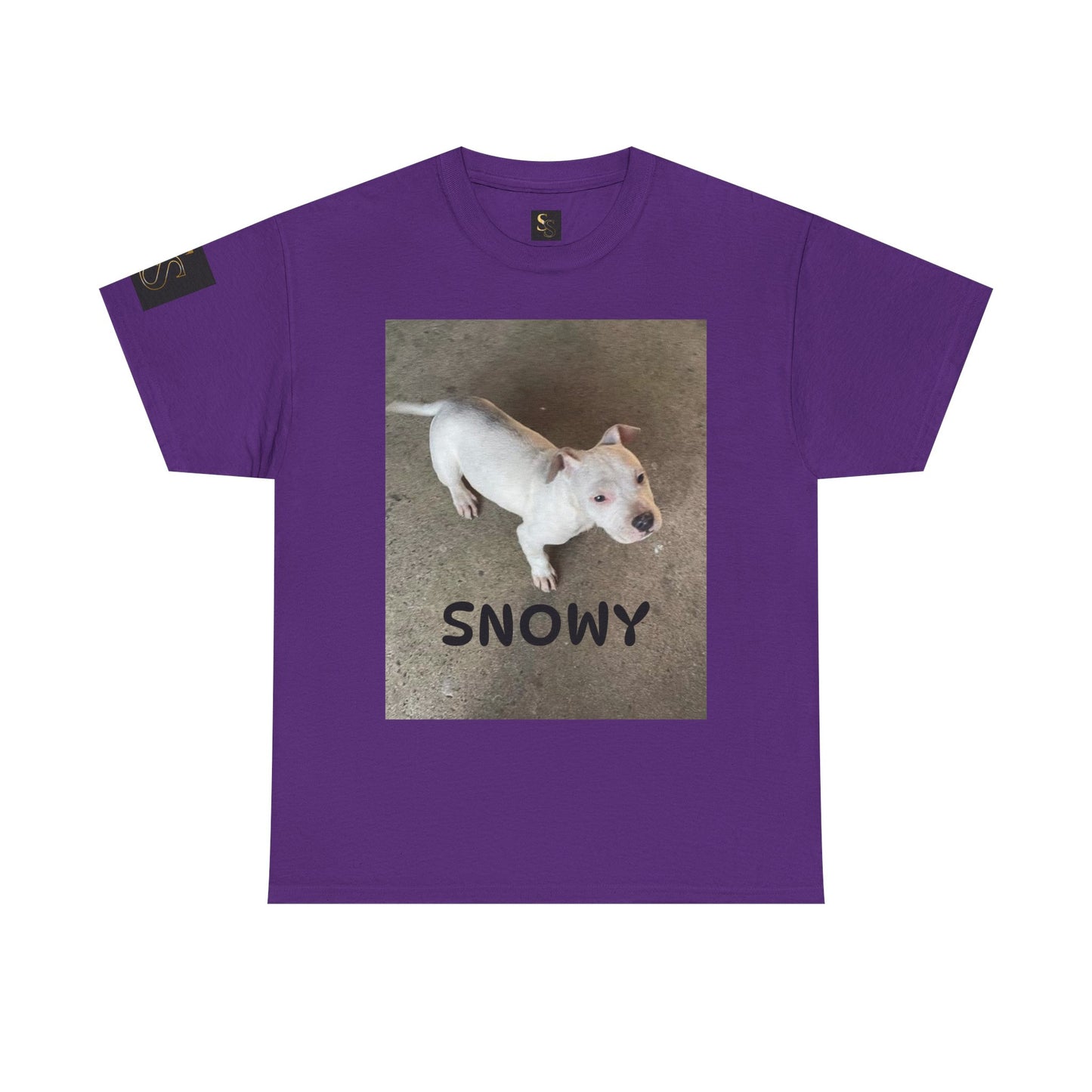 Snowy Dog Lover Unisex Heavy Cotton Tee, Cute Pet Tee, Animal Lover Gift, Dog Shirt, Casual Wear, Gift for Dog Owners
