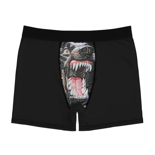 Men's Boxer Briefs — Fierce Rottweiler Snarl Front-Print Boxer Briefs