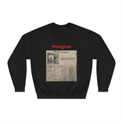 Pedigree History Crewneck Sweatshirt — Vintage Dog Pedigree Print