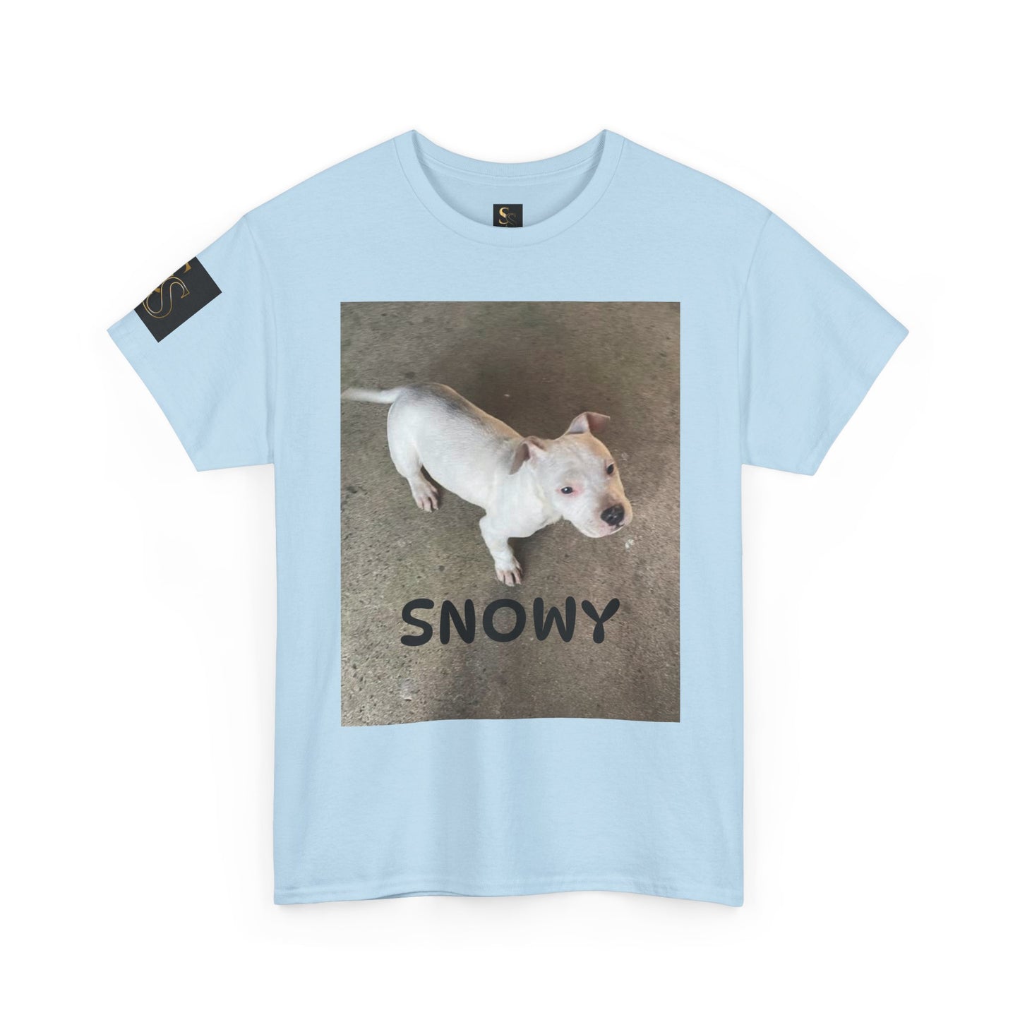 Snowy Dog Lover Unisex Heavy Cotton Tee, Cute Pet Tee, Animal Lover Gift, Dog Shirt, Casual Wear, Gift for Dog Owners