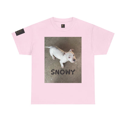Snowy Dog Lover Unisex Heavy Cotton Tee, Cute Pet Tee, Animal Lover Gift, Dog Shirt, Casual Wear, Gift for Dog Owners