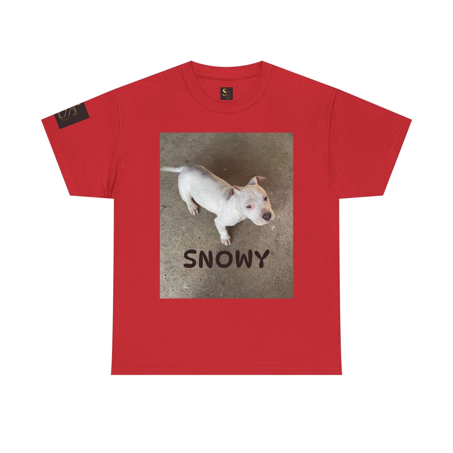 Snowy Dog Lover Unisex Heavy Cotton Tee, Cute Pet Tee, Animal Lover Gift, Dog Shirt, Casual Wear, Gift for Dog Owners