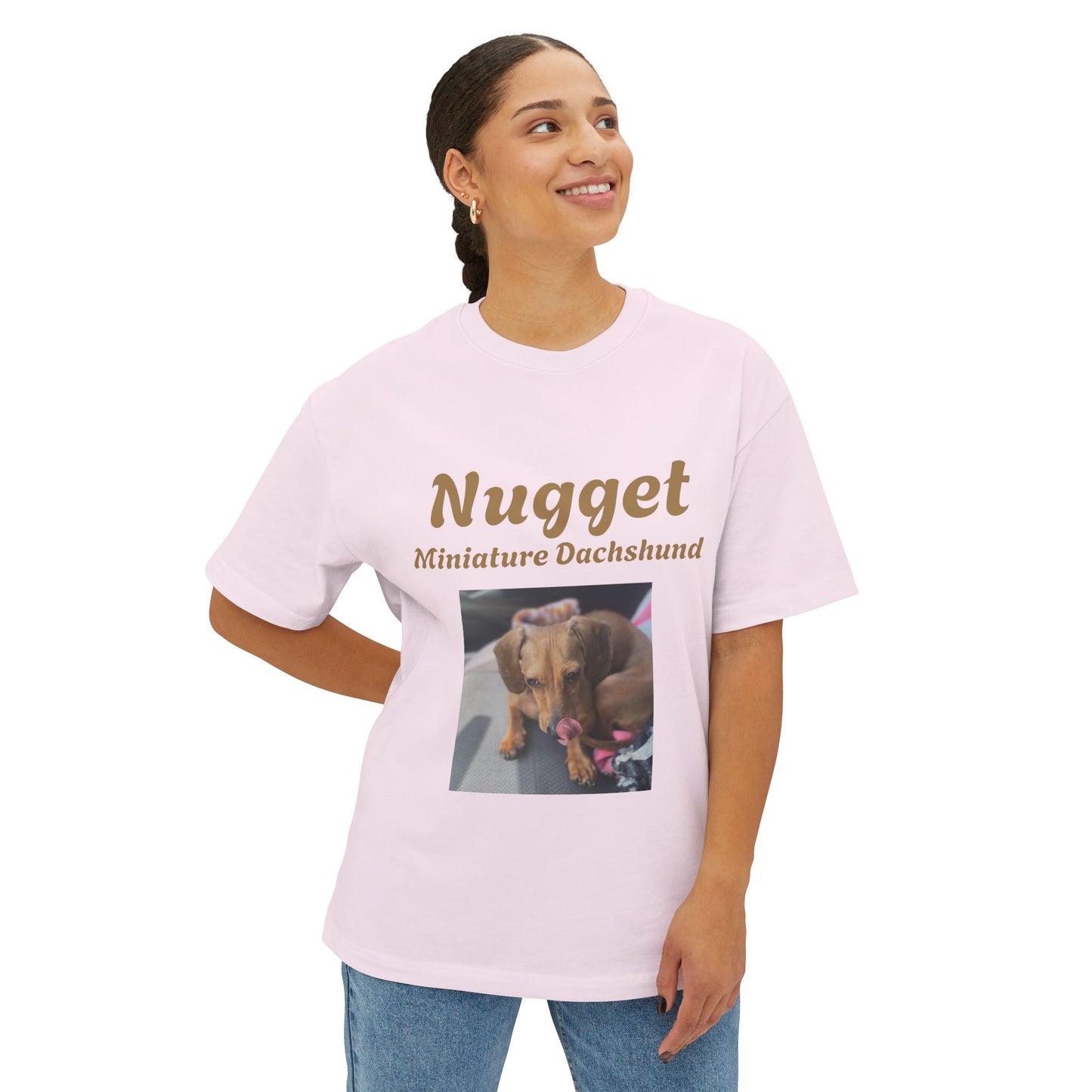 Nugget Dog Lover Oversized Tee, Funny Pet Shirt, Unisex Animal Tee, Casual Dog Owner Gift, Comfortable Boxy T-Shirt