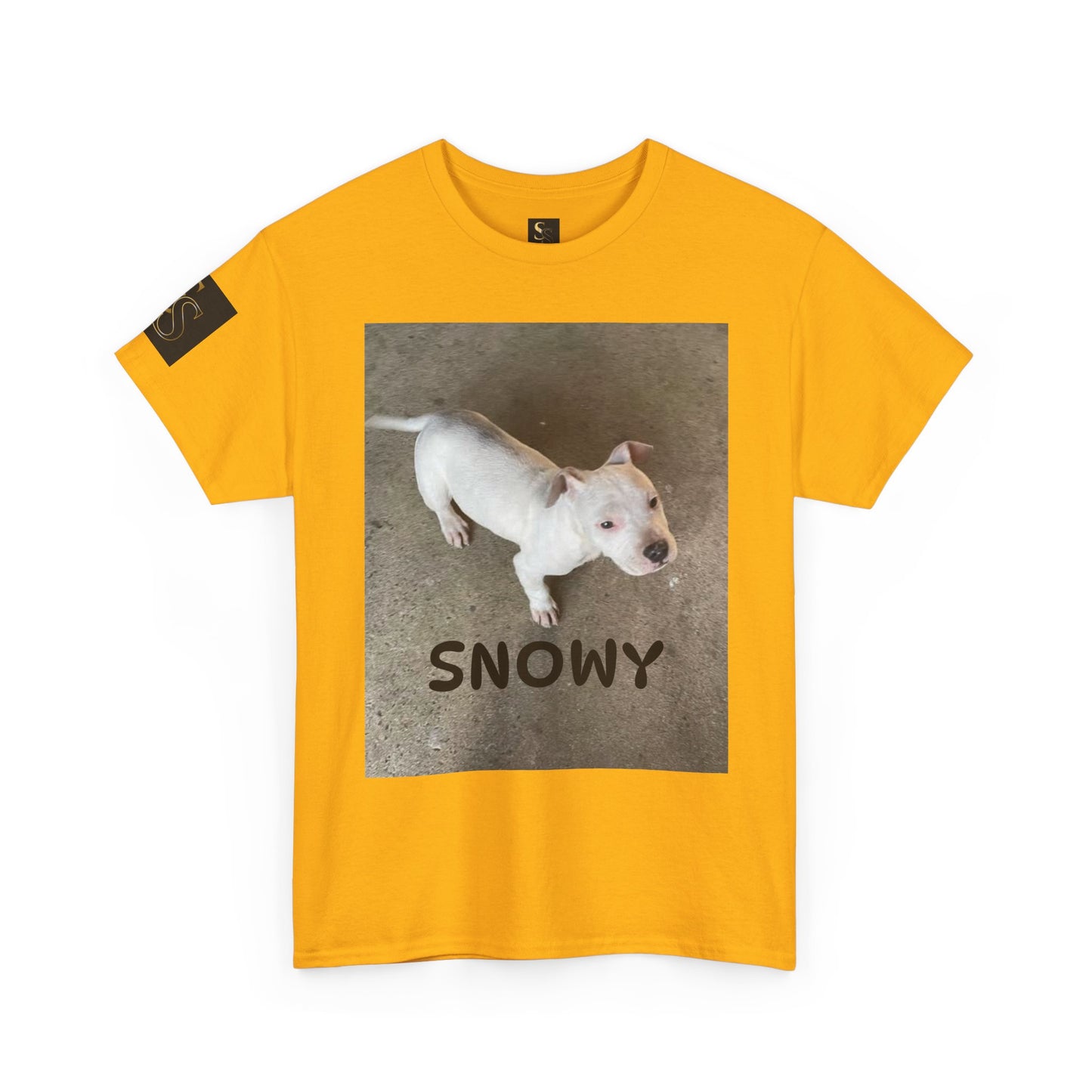 Snowy Dog Lover Unisex Heavy Cotton Tee, Cute Pet Tee, Animal Lover Gift, Dog Shirt, Casual Wear, Gift for Dog Owners