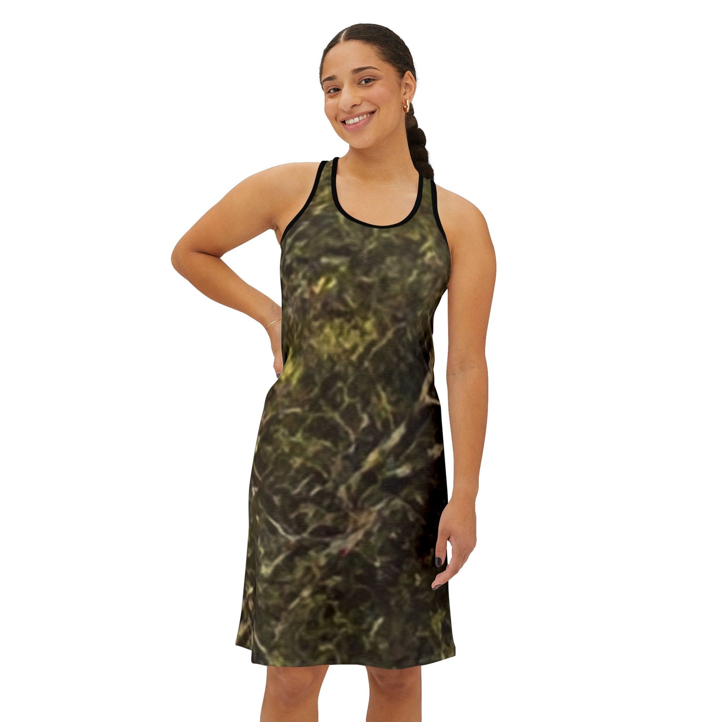 Racerback Camouflage Forest Dress — Women's All-Over Print Nature Vibe