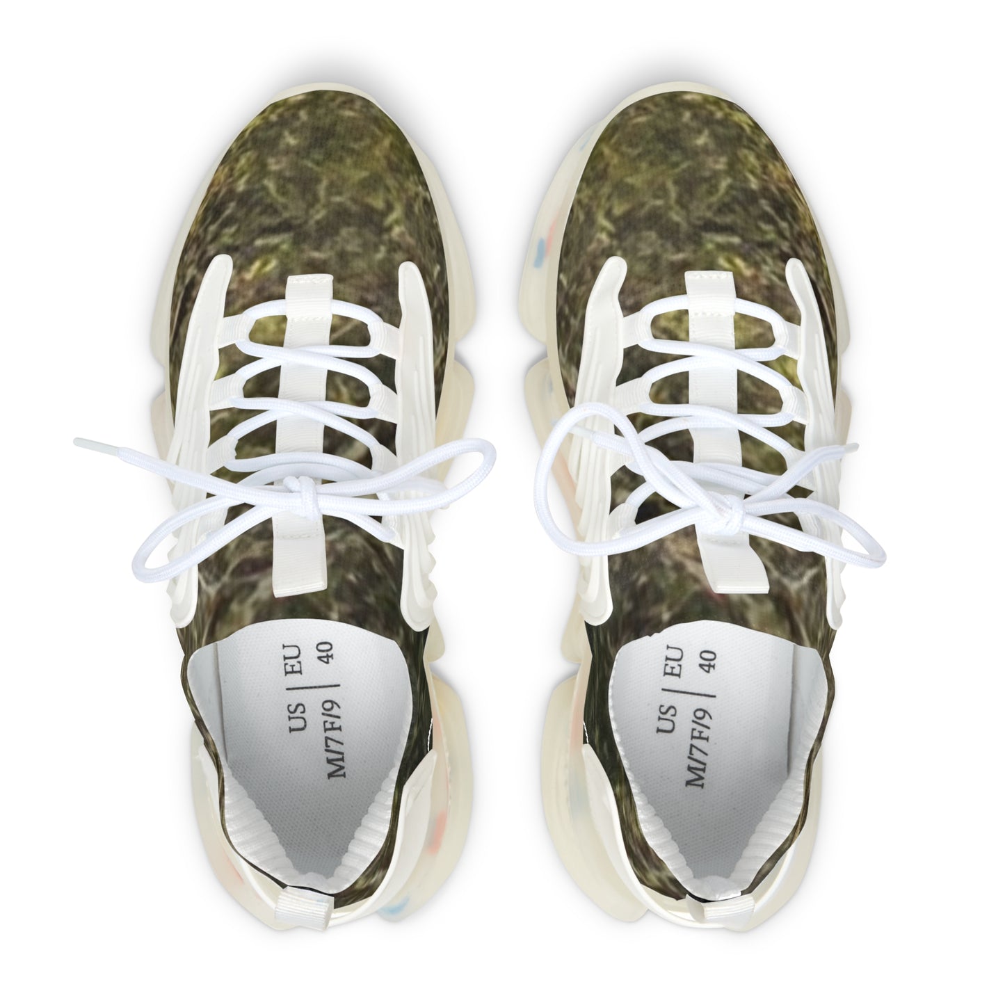 Women’s Mesh Sneakers — Olive Camo Athletic Shoes for Casual, Everyday Wear