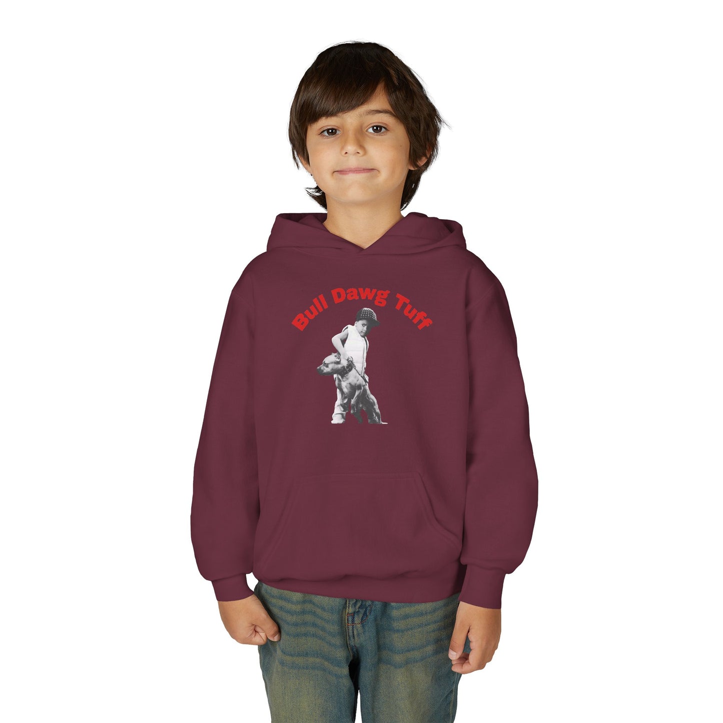Youth Hoodie — "Bull Dawg Tuff" Graphic Sweatshirt