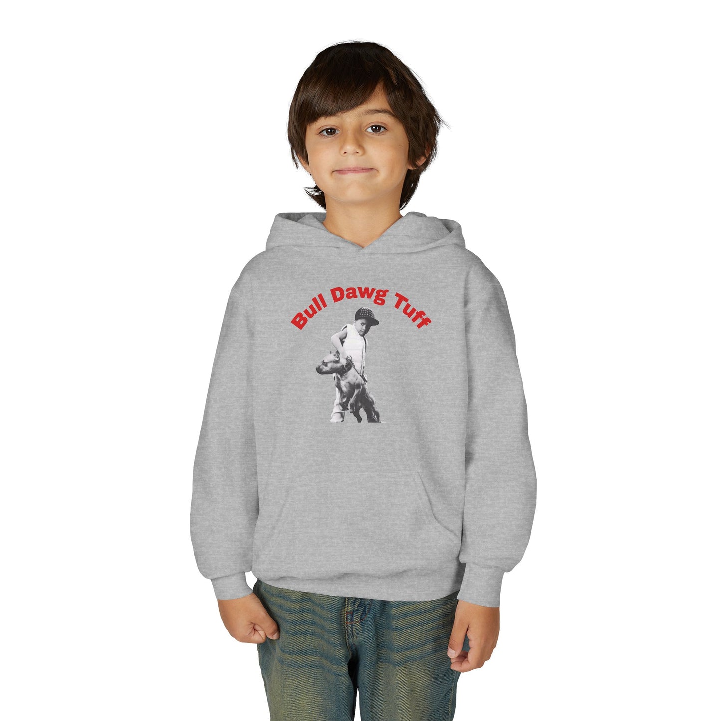 Youth Hoodie — "Bull Dawg Tuff" Graphic Sweatshirt