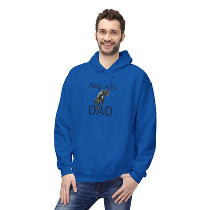 Badass Dad Hoodie — Graphic Father’s Day Pullover with Dog Silhouette