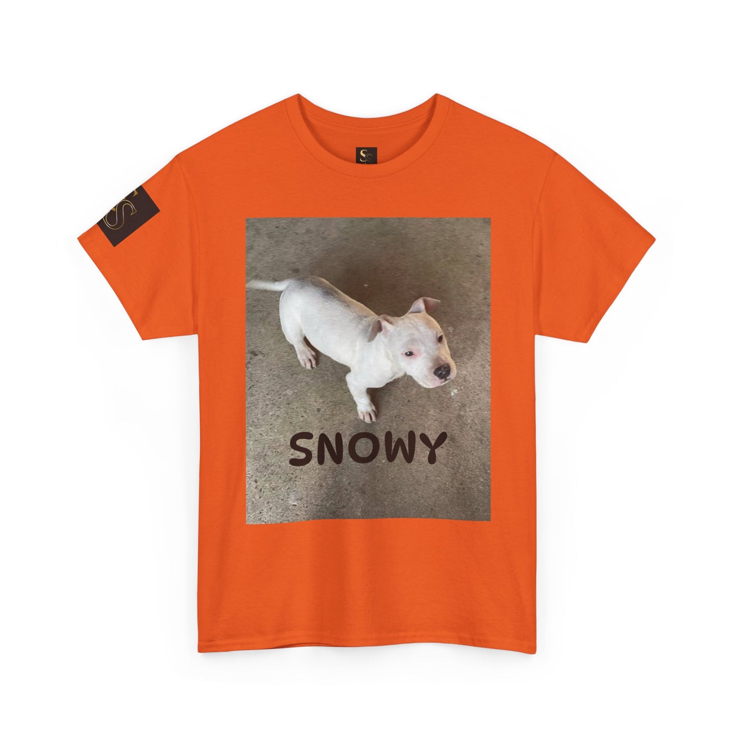 Snowy Dog Lover Unisex Heavy Cotton Tee, Cute Pet Tee, Animal Lover Gift, Dog Shirt, Casual Wear, Gift for Dog Owners