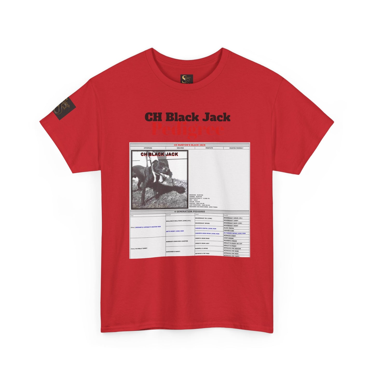 T-Shirt — "CH Black Jack" Pedigree Graphic Tee (Know Your History)
