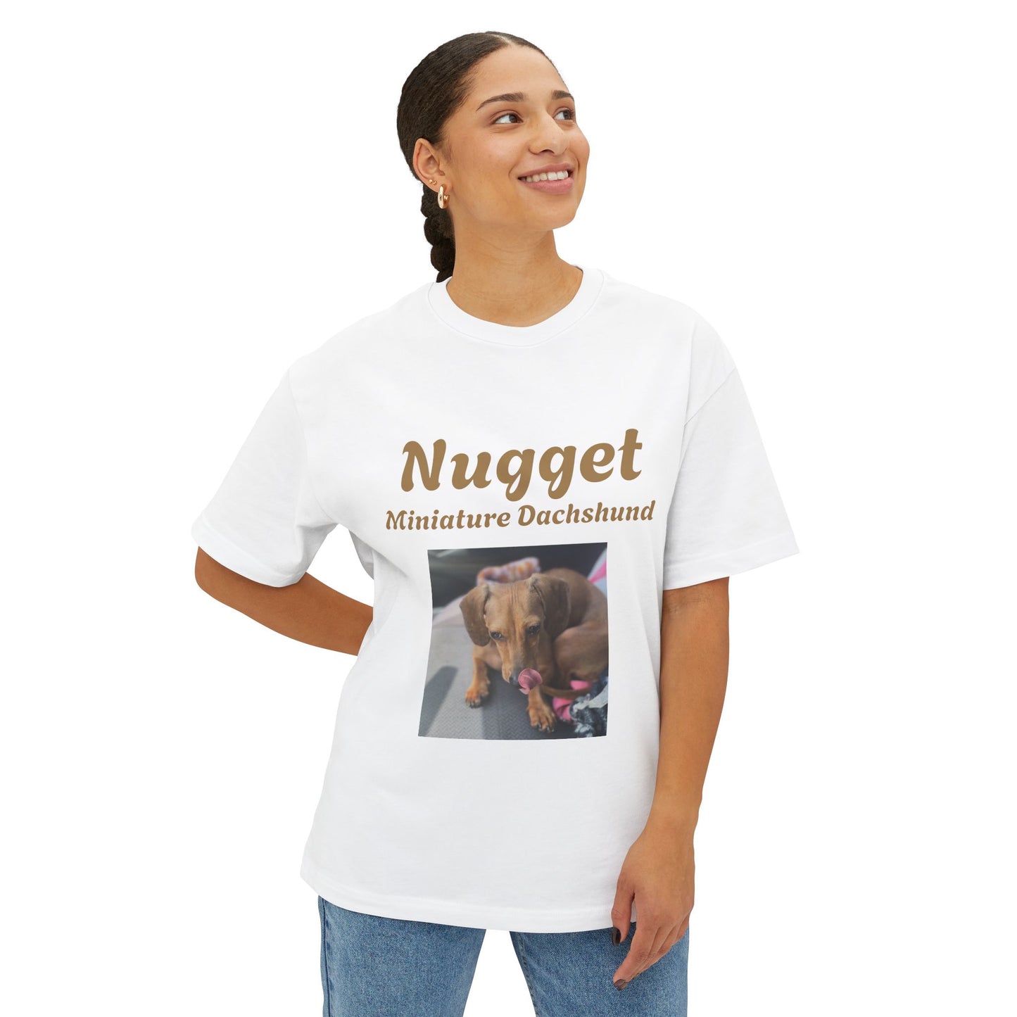 Nugget Dog Lover Oversized Tee, Funny Pet Shirt, Unisex Animal Tee, Casual Dog Owner Gift, Comfortable Boxy T-Shirt