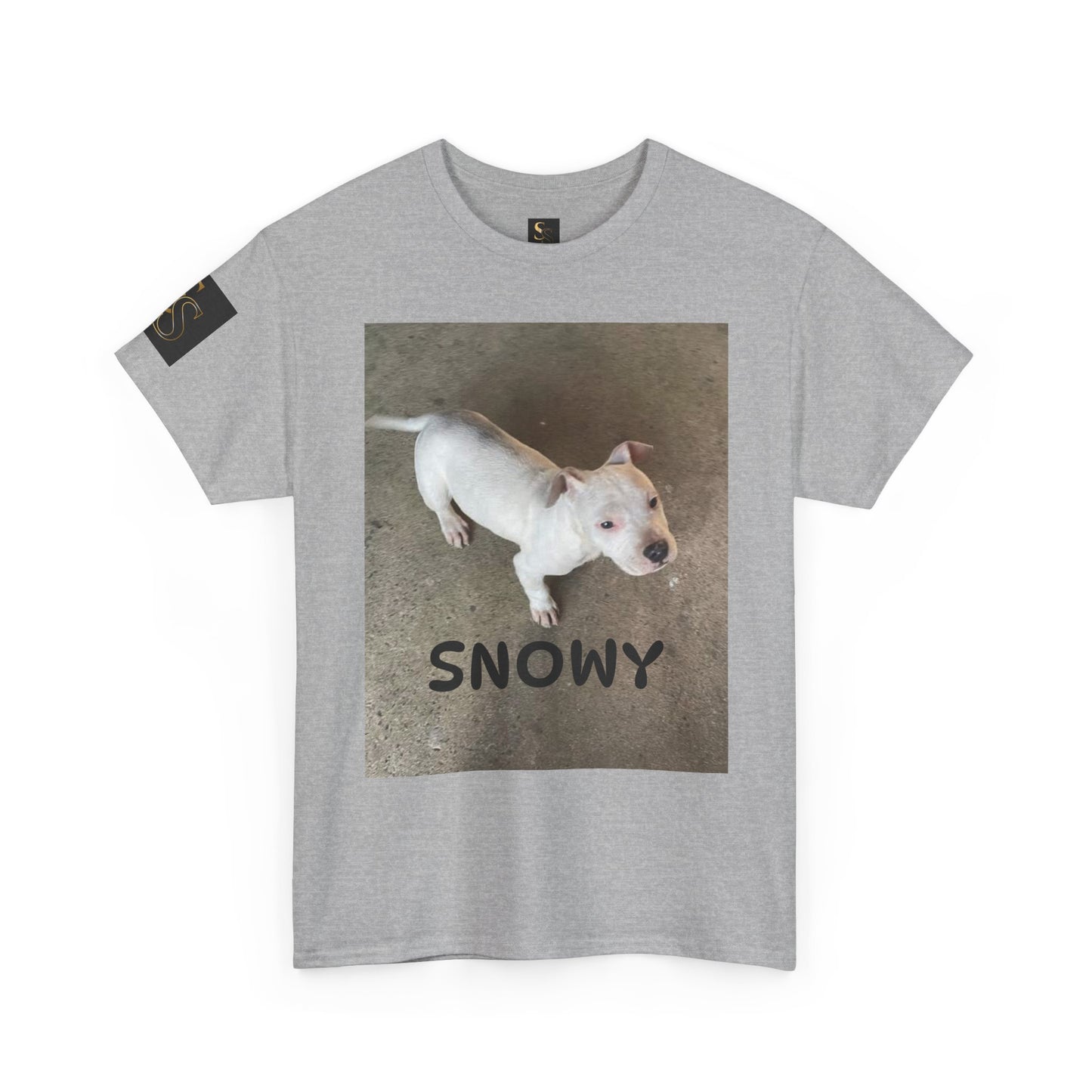 Snowy Dog Lover Unisex Heavy Cotton Tee, Cute Pet Tee, Animal Lover Gift, Dog Shirt, Casual Wear, Gift for Dog Owners