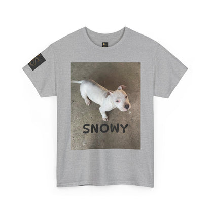 Snowy Dog Lover Unisex Heavy Cotton Tee, Cute Pet Tee, Animal Lover Gift, Dog Shirt, Casual Wear, Gift for Dog Owners