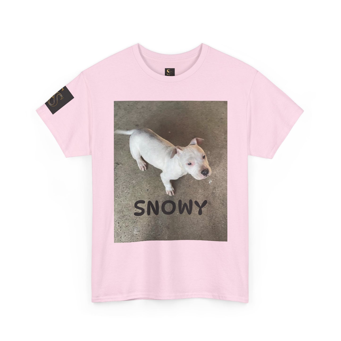 Snowy Dog Lover Unisex Heavy Cotton Tee, Cute Pet Tee, Animal Lover Gift, Dog Shirt, Casual Wear, Gift for Dog Owners