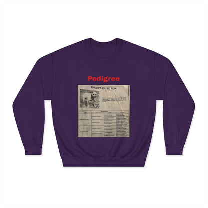 Pedigree History Crewneck Sweatshirt — Vintage Dog Pedigree Print