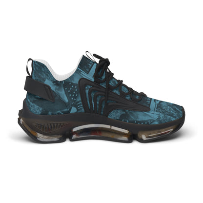 Blue Trendy Dog Women's Mesh Sneakers with Unique Artistic Design