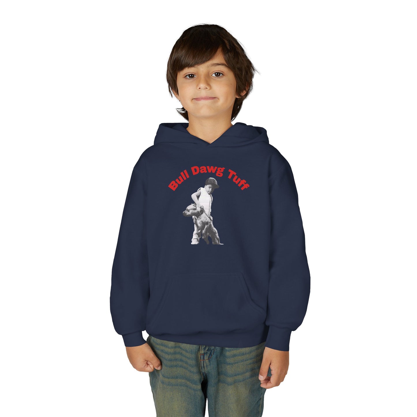 Youth Hoodie — "Bull Dawg Tuff" Graphic Sweatshirt