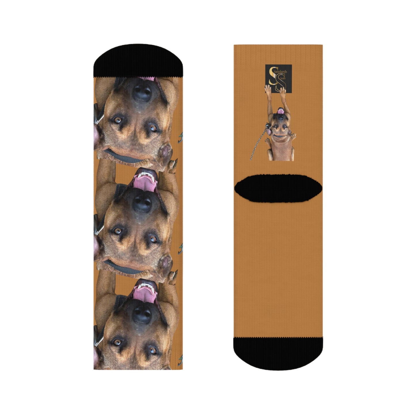 Brown Suga APBT Face Crew Socks — Funny APBT Portrait Socks