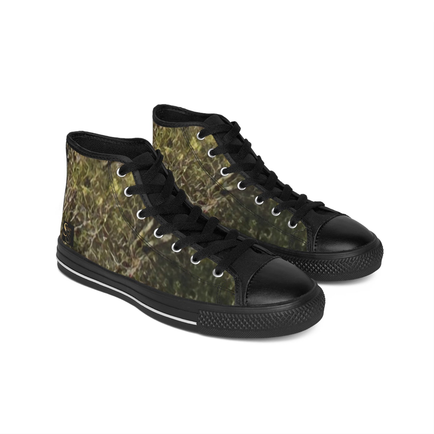 SS-Camouflage High-Top Sneakers for Men — Mossy Camo Classic