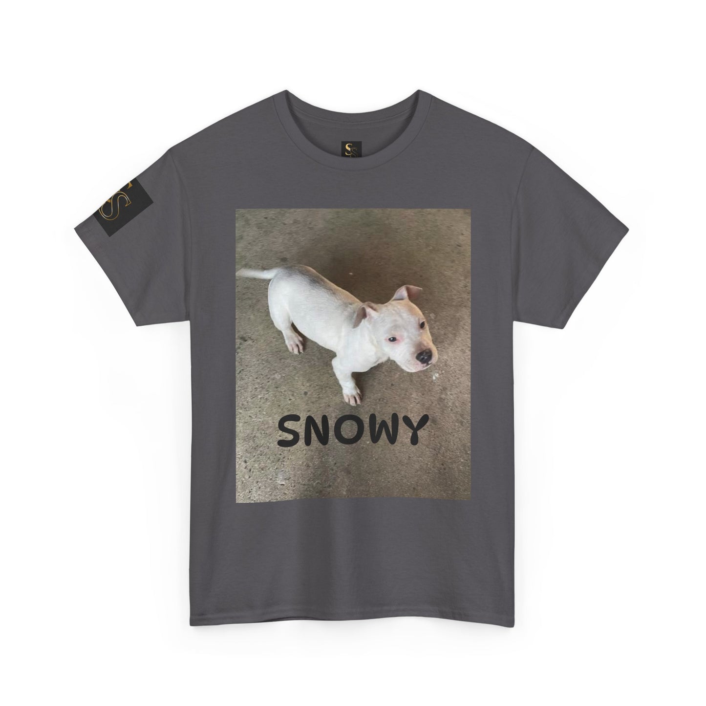 Snowy Dog Lover Unisex Heavy Cotton Tee, Cute Pet Tee, Animal Lover Gift, Dog Shirt, Casual Wear, Gift for Dog Owners