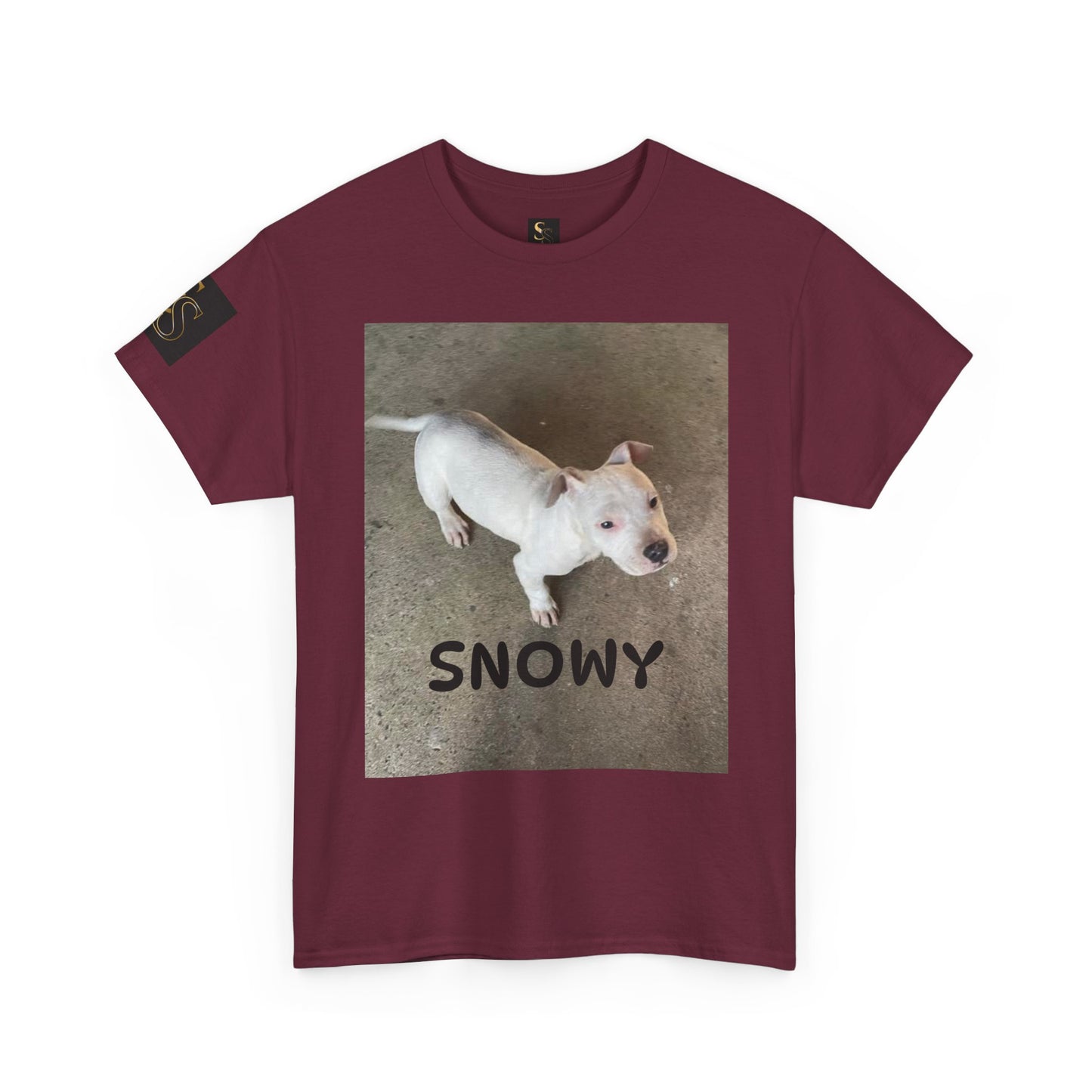 Snowy Dog Lover Unisex Heavy Cotton Tee, Cute Pet Tee, Animal Lover Gift, Dog Shirt, Casual Wear, Gift for Dog Owners