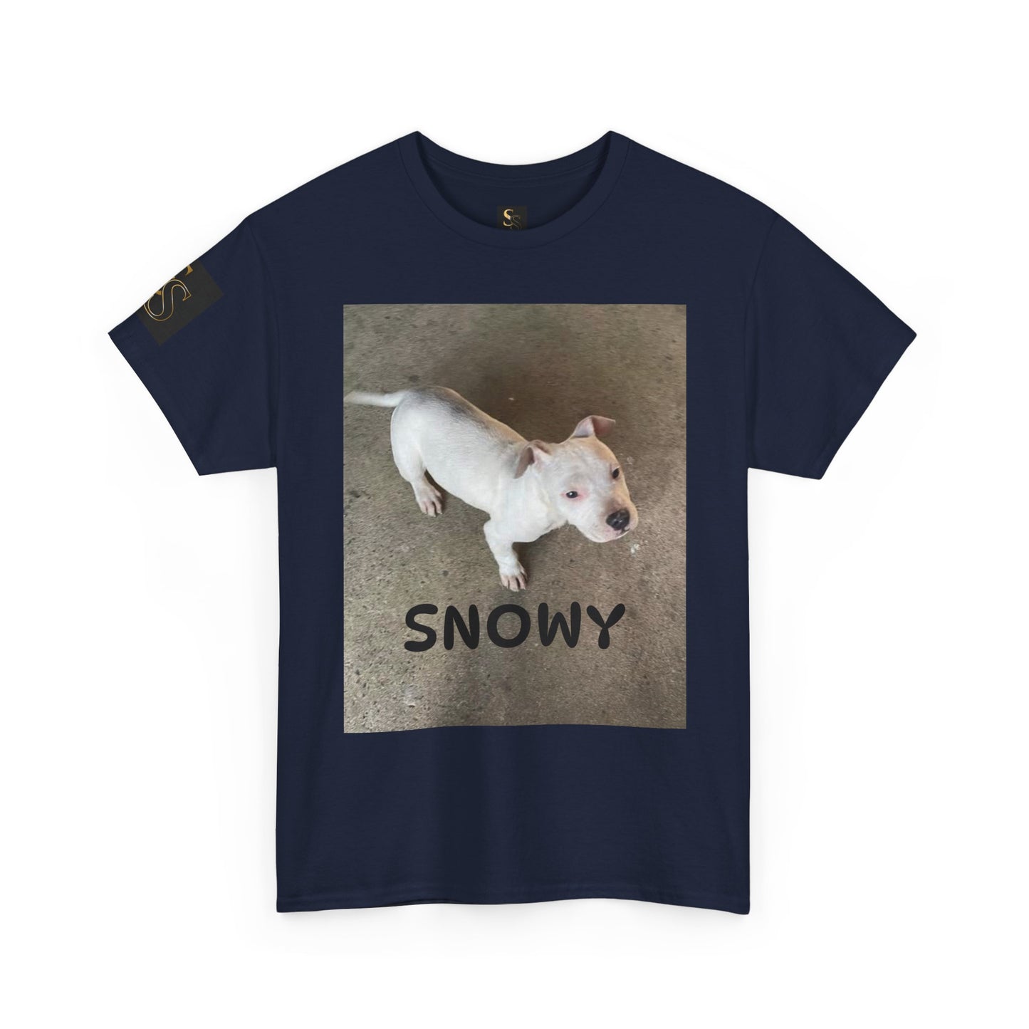 Snowy Dog Lover Unisex Heavy Cotton Tee, Cute Pet Tee, Animal Lover Gift, Dog Shirt, Casual Wear, Gift for Dog Owners