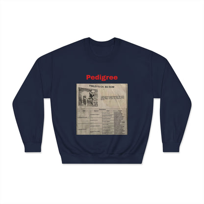 Pedigree History Crewneck Sweatshirt — Vintage Dog Pedigree Print