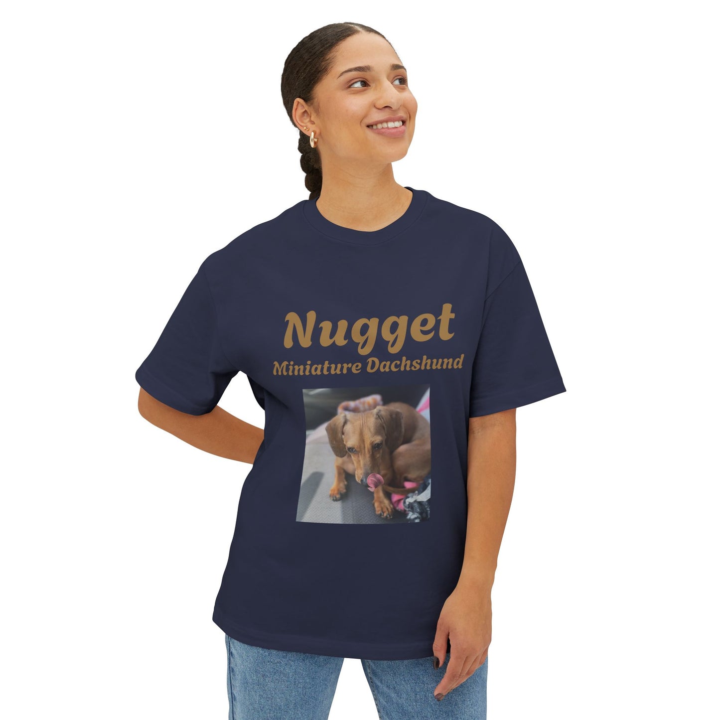 Nugget Dog Lover Oversized Tee, Funny Pet Shirt, Unisex Animal Tee, Casual Dog Owner Gift, Comfortable Boxy T-Shirt