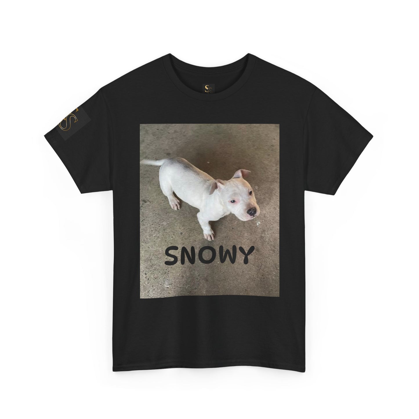 Snowy Dog Lover Unisex Heavy Cotton Tee, Cute Pet Tee, Animal Lover Gift, Dog Shirt, Casual Wear, Gift for Dog Owners