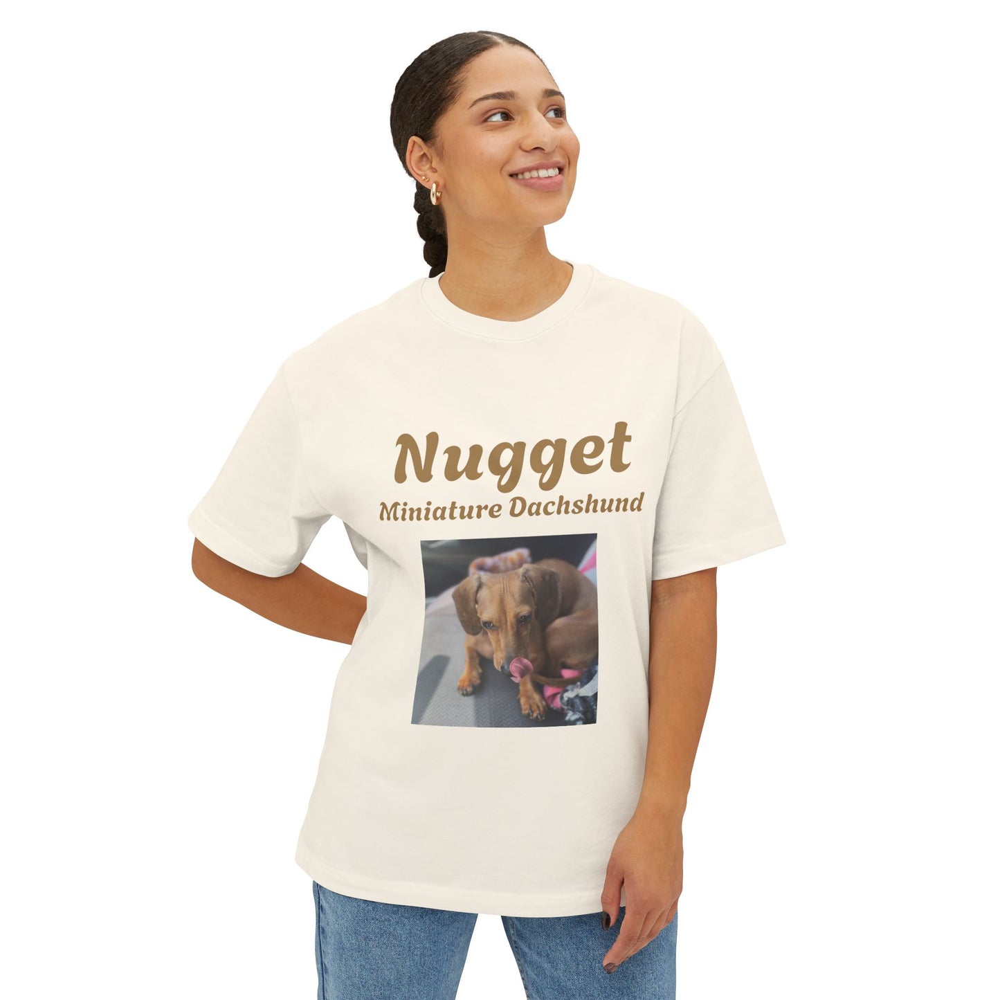 Nugget Dog Lover Oversized Tee, Funny Pet Shirt, Unisex Animal Tee, Casual Dog Owner Gift, Comfortable Boxy T-Shirt