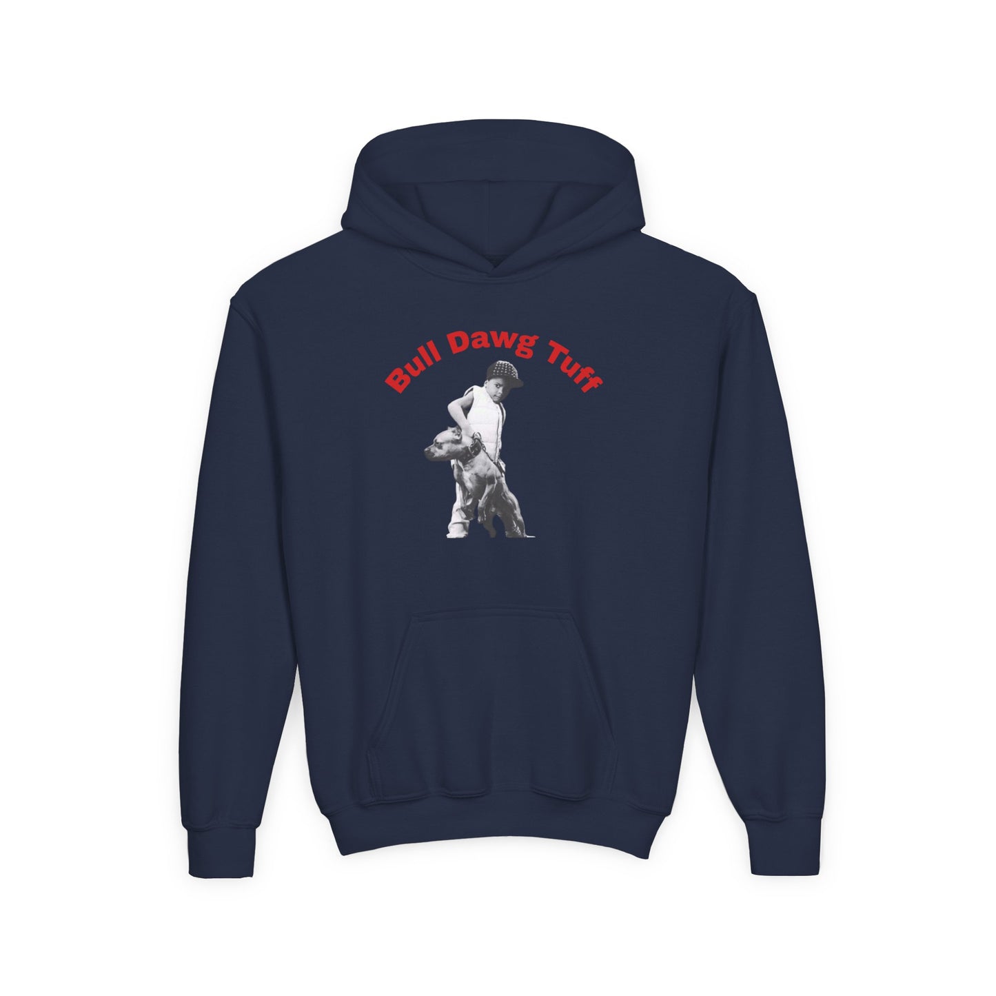 Youth Hoodie — "Bull Dawg Tuff" Graphic Sweatshirt