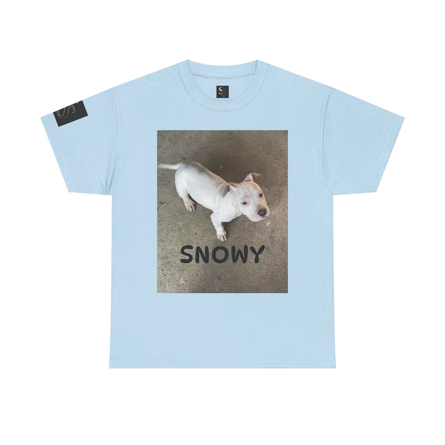 Snowy Dog Lover Unisex Heavy Cotton Tee, Cute Pet Tee, Animal Lover Gift, Dog Shirt, Casual Wear, Gift for Dog Owners