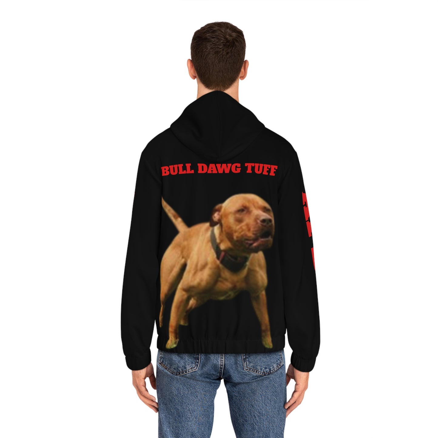 APBT -Bull Dawg Tuff Photo Zip UP Hoodie — Men’s Full‑Zip Dog Graphic Jacket