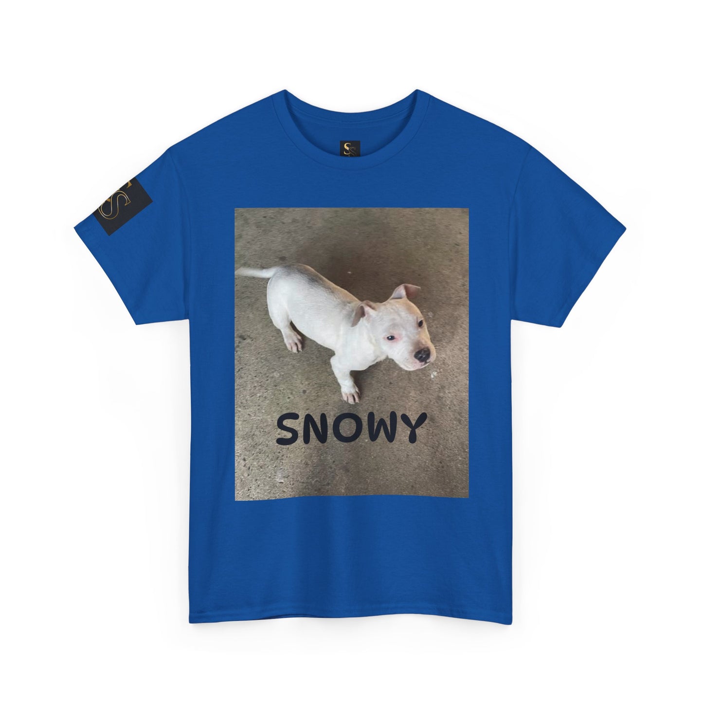 Snowy Dog Lover Unisex Heavy Cotton Tee, Cute Pet Tee, Animal Lover Gift, Dog Shirt, Casual Wear, Gift for Dog Owners